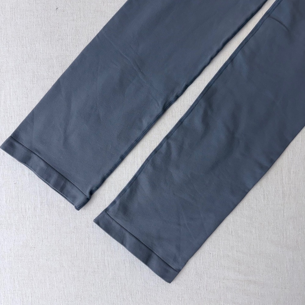 OQQ‎ Grey Ribbed High Waisted Seamless Leggings Athletic Pants Womens Medium - Picture 6 of 8